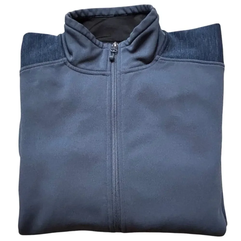 The North Face Thermal 3D Full Zip Jacket Mens Small Blue Colorblock Fleece
